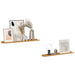 Raft de perete cu raft 2 pcs Bej 80 x 9 x 3 cm Lemn compozit - WALTI WALTI