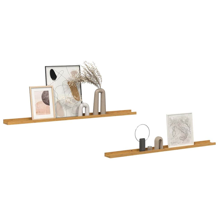Raft de perete cu raft 2 pcs Bej 115 x 9 x 3 cm Lemn compozit - WALTI WALTI