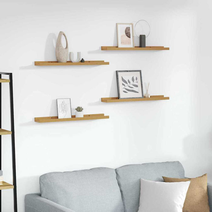 Raft de perete cu raft 4 pcs Bej 60 x 9 x 3 cm Lemn compozit - WALTI WALTI