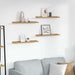 Raft de perete cu raft 4 pcs Bej 60 x 9 x 3 cm Lemn compozit - WALTI WALTI