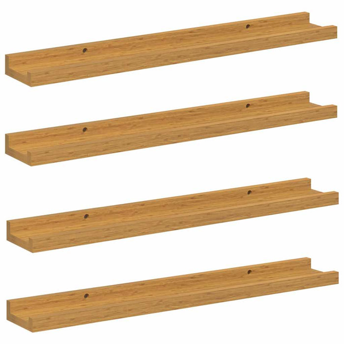 Raft de perete cu raft 4 pcs Bej 60 x 9 x 3 cm Lemn compozit - WALTI WALTI