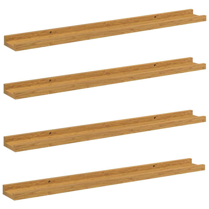 Raft de perete cu raft 4 pcs Bej 80 x 9 x 3 cm Lemn compozit - WALTI WALTI