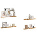 Raft de perete cu raft 4 pcs Bej 80 x 9 x 3 cm Lemn compozit - WALTI WALTI