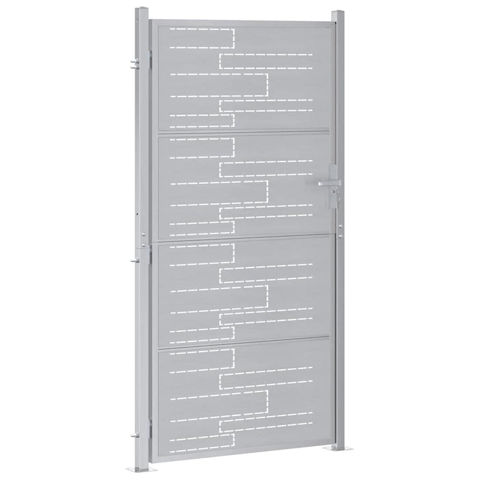Poartă de grădină 85 x 196 cm Oţel inoxidabil Argintiu Blocat - WALTI WALTI