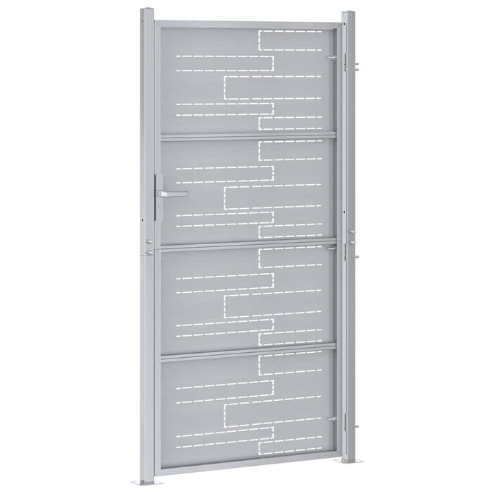 Poartă de grădină 85 x 196 cm Oţel inoxidabil Argintiu Blocat - WALTI WALTI
