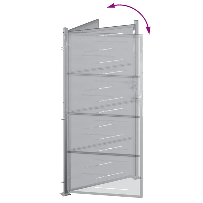 Poartă de grădină Argintiu 85 x 196 cm Oţel inoxidabil WALTI