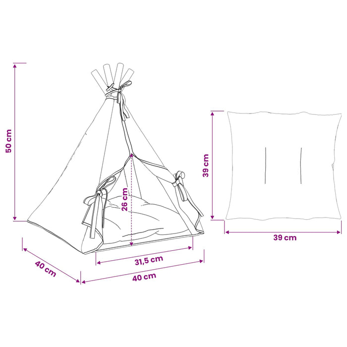 Încape pentru animale de companie cu pernă Alb 40 x 40 x 50 cm - WALTI WALTI