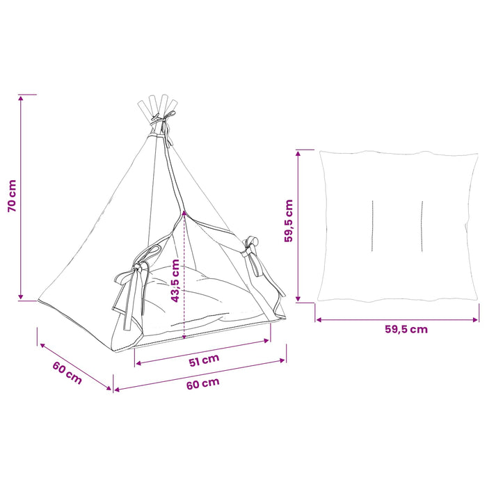 Încape pentru animale de companie cu pernă Alb 60 x 60 x 70 cm - WALTI WALTI
