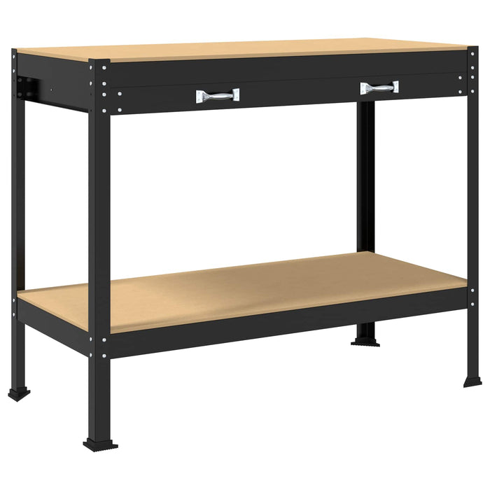 Bănci de lucru cu sertar Negru 81 x 41 x 145 cm Lemn compozit - WALTI WALTI