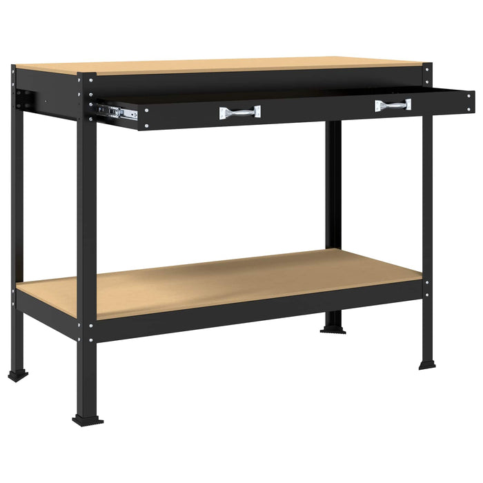 Bănci de lucru cu sertar Negru 81 x 41 x 145 cm Lemn compozit - WALTI WALTI