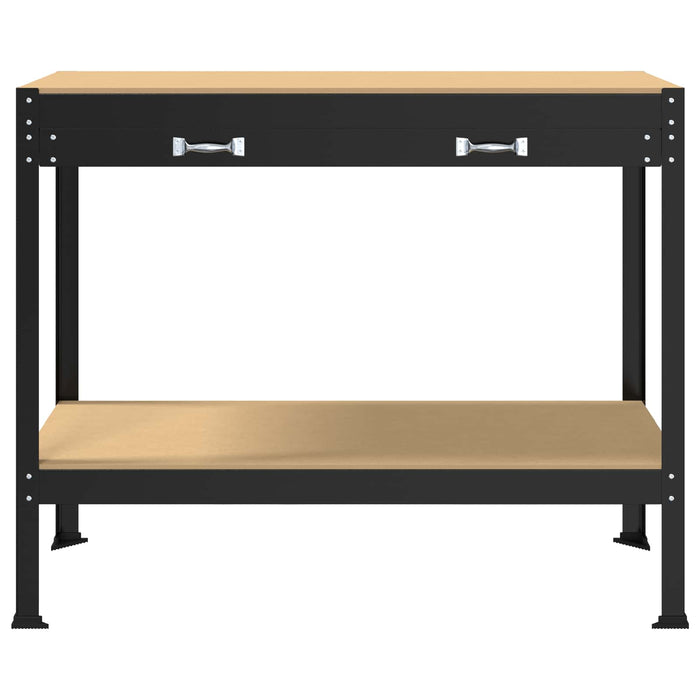 Bănci de lucru cu sertar Negru 81 x 41 x 145 cm Lemn compozit - WALTI WALTI