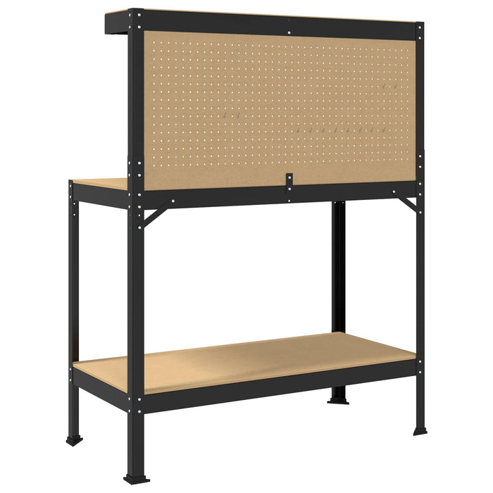 Bănci de lucru cu raft Negru 81 x 41 x 145 cm Lemn compozit - WALTI WALTI