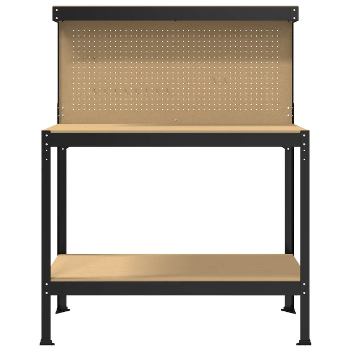 Bănci de lucru cu raft Negru 81 x 41 x 145 cm Lemn compozit - WALTI WALTI