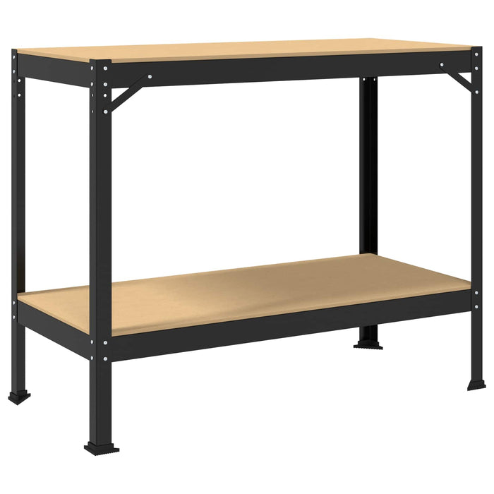 Bănci de lucru cu raft Negru 81 x 41 x 145 cm Lemn compozit - WALTI WALTI