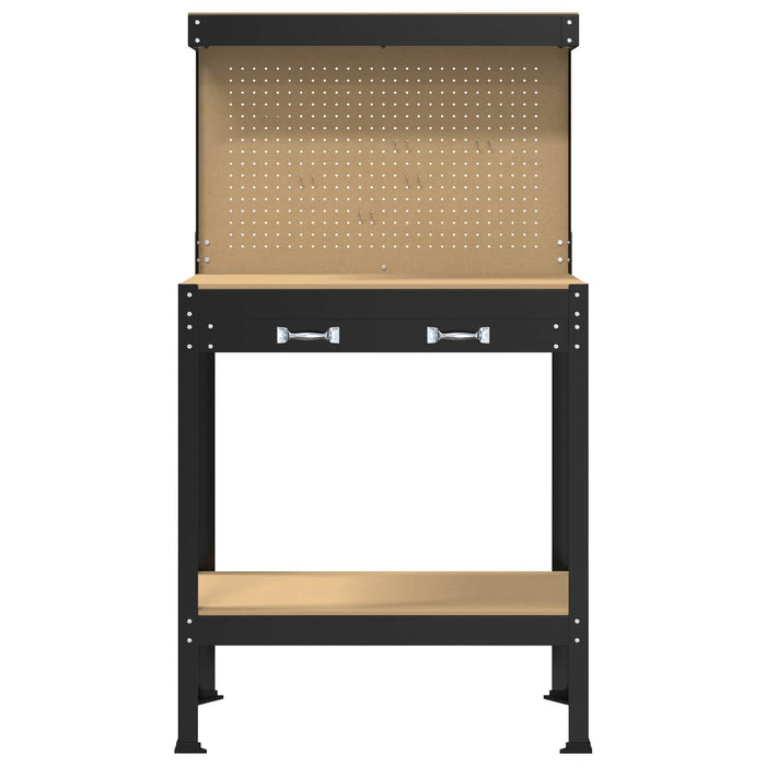Bănci de lucru cu sertar Negru 81 x 41 x 145 cm Lemn compozit - WALTI WALTI