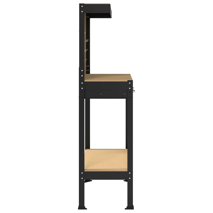 Bănci de lucru cu sertar Negru 81 x 41 x 145 cm Lemn compozit - WALTI WALTI