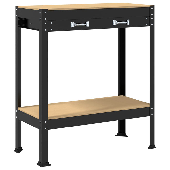 Bănci de lucru cu sertar Negru 81 x 41 x 145 cm Lemn compozit - WALTI WALTI