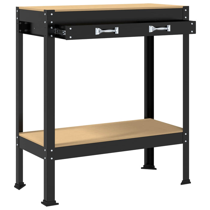 Bănci de lucru cu sertar Negru 81 x 41 x 145 cm Lemn compozit - WALTI WALTI