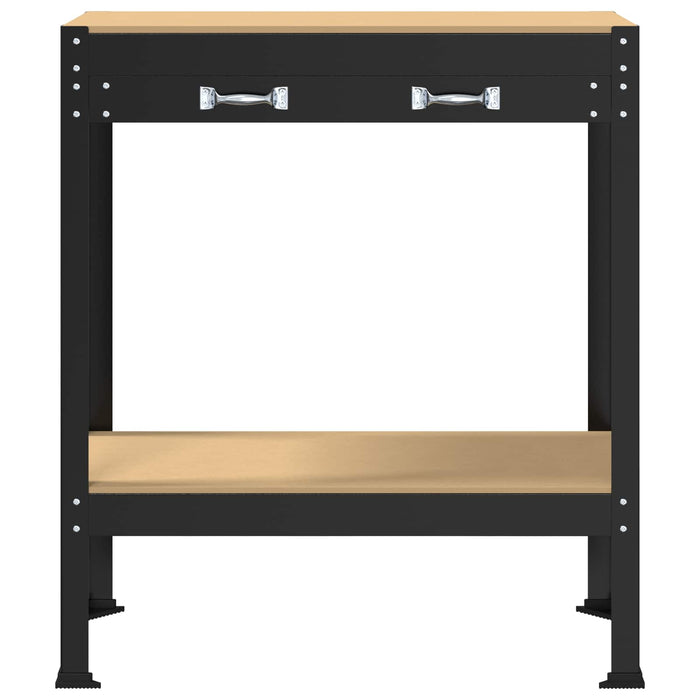Bănci de lucru cu sertar Negru 81 x 41 x 145 cm Lemn compozit - WALTI WALTI