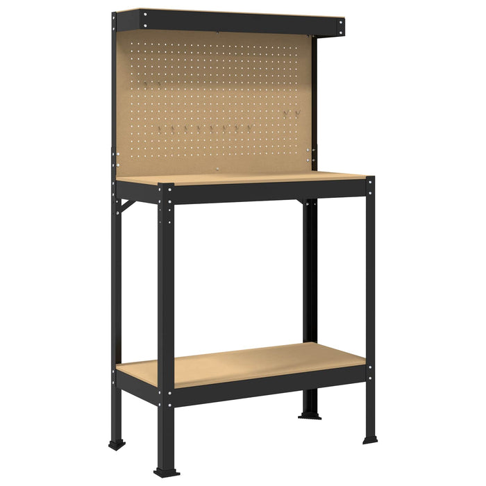 Bănci de lucru cu raft Negru 81 x 41 x 145 cm Lemn compozit - WALTI WALTI