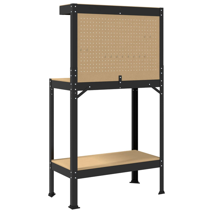 Bănci de lucru cu raft Negru 81 x 41 x 145 cm Lemn compozit - WALTI WALTI