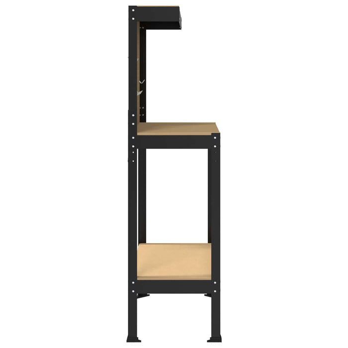 Bănci de lucru cu raft Negru 81 x 41 x 145 cm Lemn compozit - WALTI WALTI