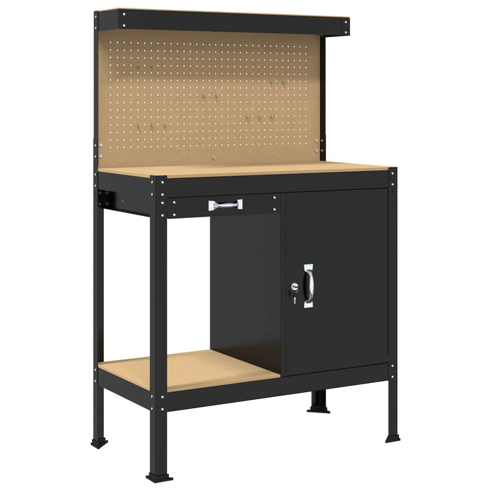 Bănci de lucru cu sertar Negru 81 x 41 x 145 cm Lemn compozit - WALTI WALTI