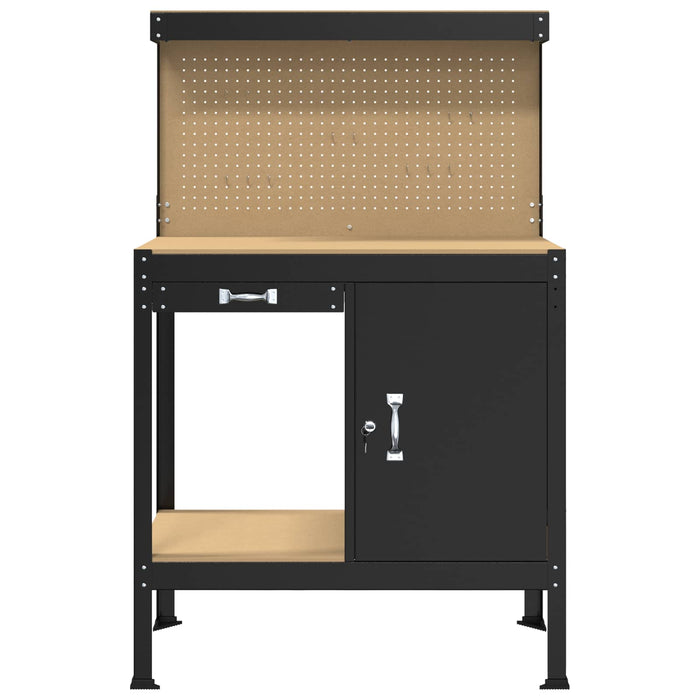 Bănci de lucru cu sertar Negru 81 x 41 x 145 cm Lemn compozit - WALTI WALTI