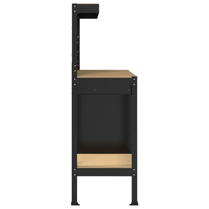 Bănci de lucru cu sertar Negru 81 x 41 x 145 cm Lemn compozit - WALTI WALTI