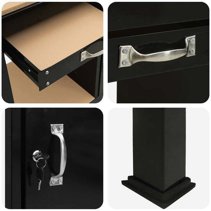 Banc de lucru Negru 90 x 49 x 91 cm Lemn aranjat și metal WALTI