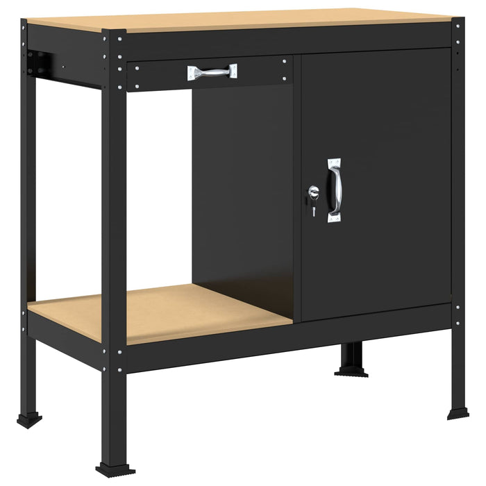 Banc de lucru Negru 90 x 49 x 91 cm Lemn aranjat și metal WALTI