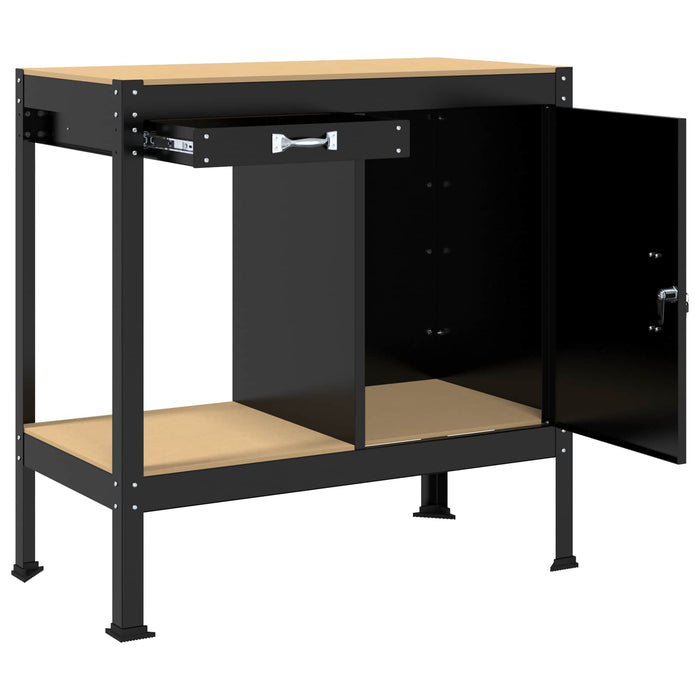 Banc de lucru Negru 90 x 49 x 91 cm Lemn aranjat și metal WALTI
