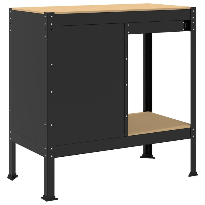 Banc de lucru Negru 90 x 49 x 91 cm Lemn aranjat și metal WALTI