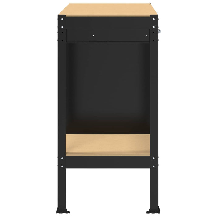 Banc de lucru Negru 90 x 49 x 91 cm Lemn aranjat și metal WALTI