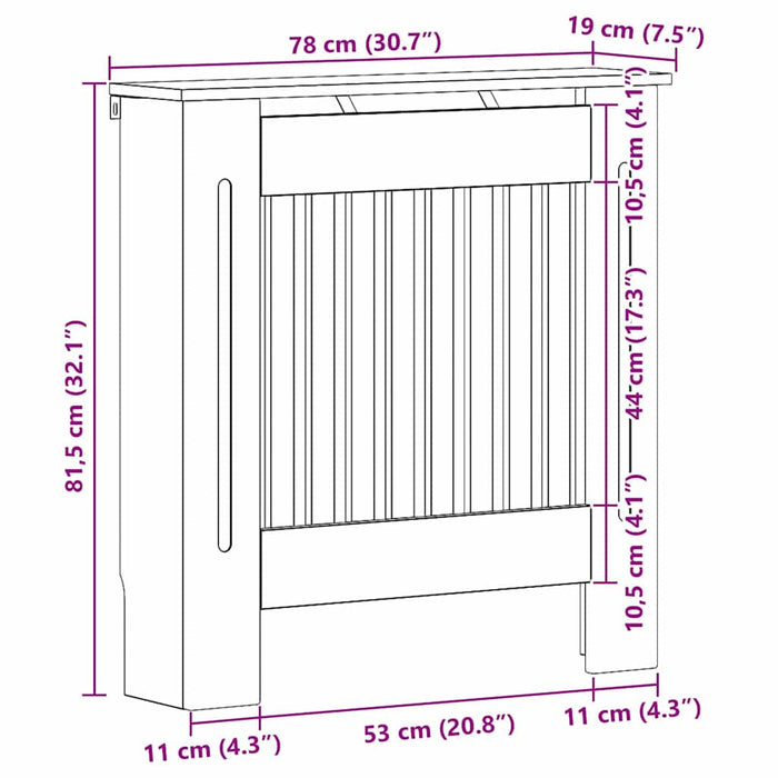 Capac pentru radiator Stejar maro 78 x 19 x 81,5 cm WALTI