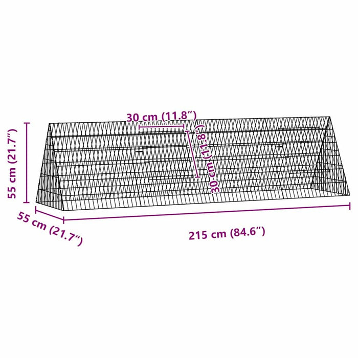 Custodie pentru iepuri Argintiu 650 x 55 x 55 cm - WALTI WALTI