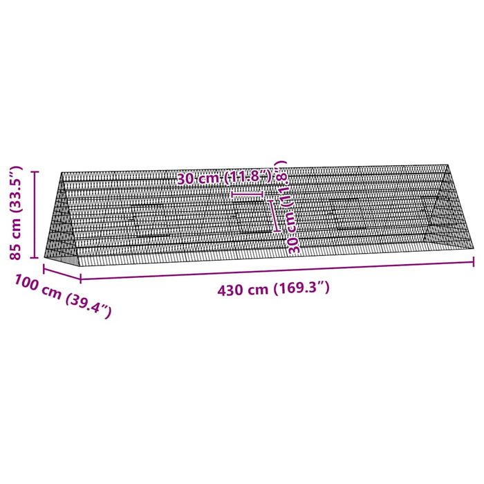 Custodie pentru iepuri Argintiu 215 x 100 x 85 cm - WALTI WALTI