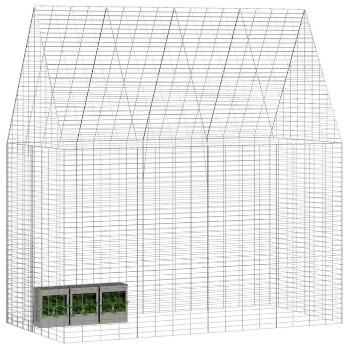 Custodie pentru iepuri Argintiu 400 x 100 x 210 cm - WALTI WALTI