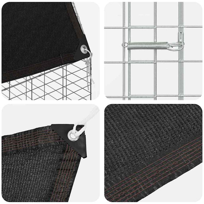 Custodie pentru iepuri Argintiu 300 x 100 x 210 cm - WALTI WALTI