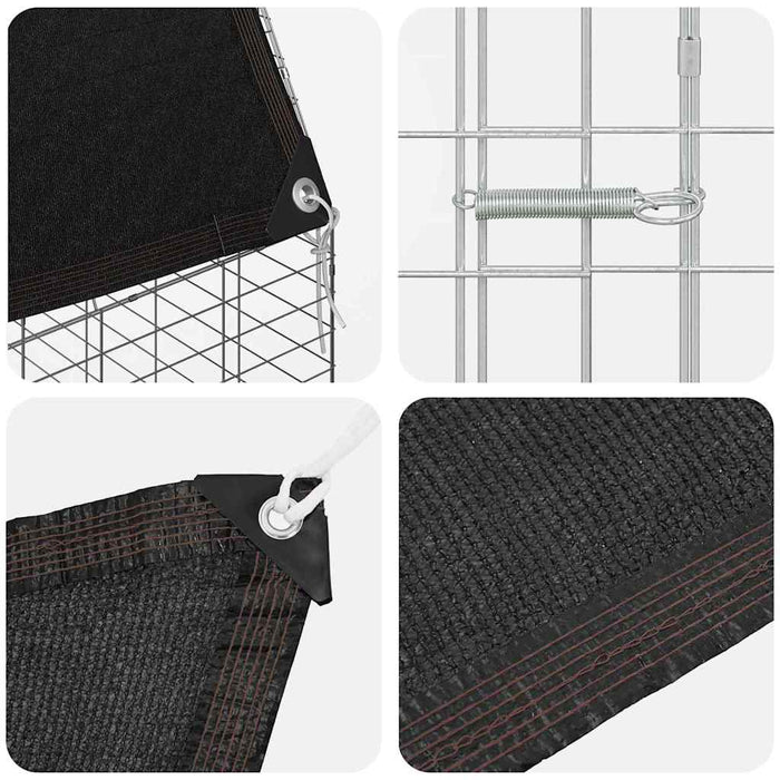 Custodie pentru iepuri Argintiu 400 x 100 x 210 cm - WALTI WALTI