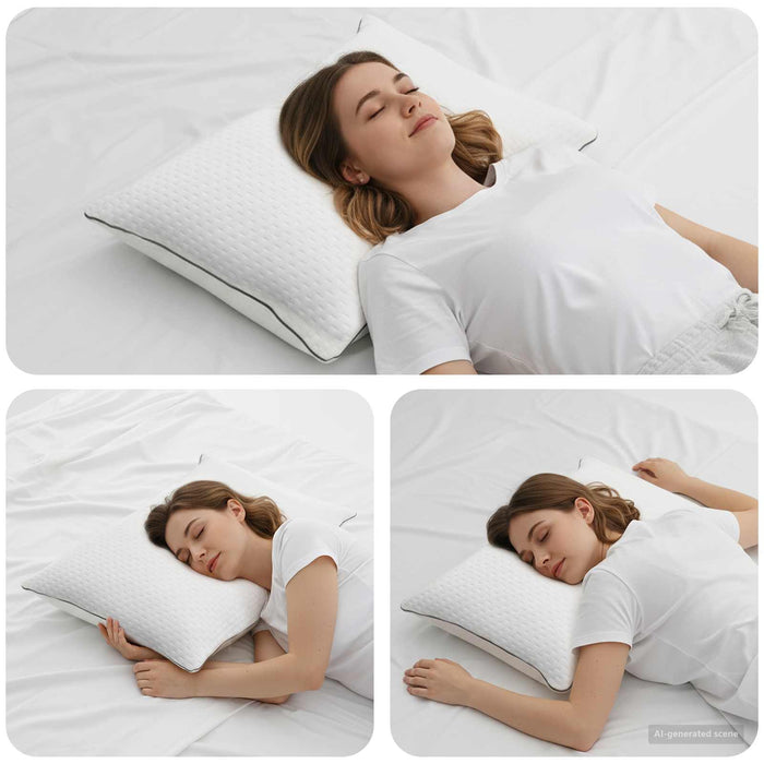Perna de dormit Shread Alb 80 x 40 x 14,5 cm Spumă cu Memorie - WALTI WALTI