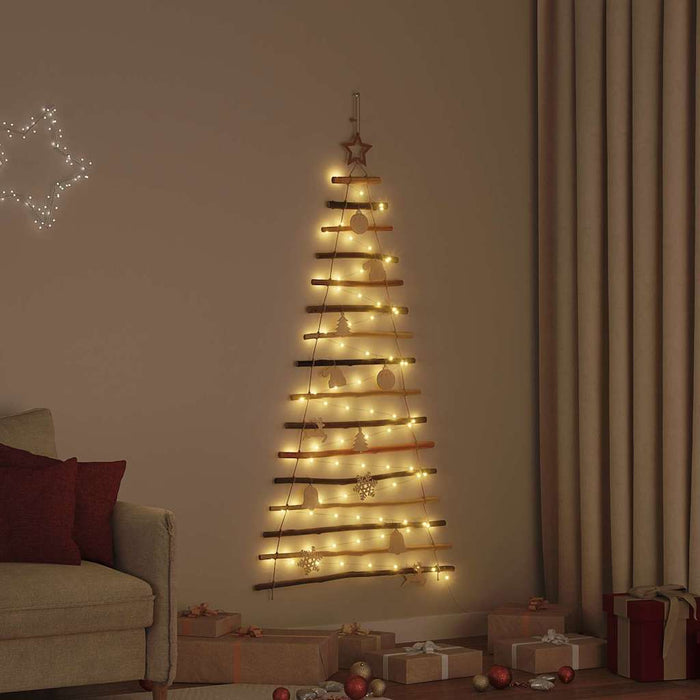 Brad de Crăciun cu 80 LED natural 150 cm lemn masiv de frasin - WALTI WALTI