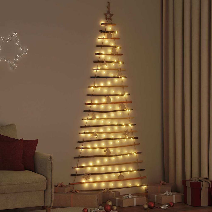 Brad de Crăciun cu 130 LED natural 210 cm lemn masiv de frasin - WALTI WALTI