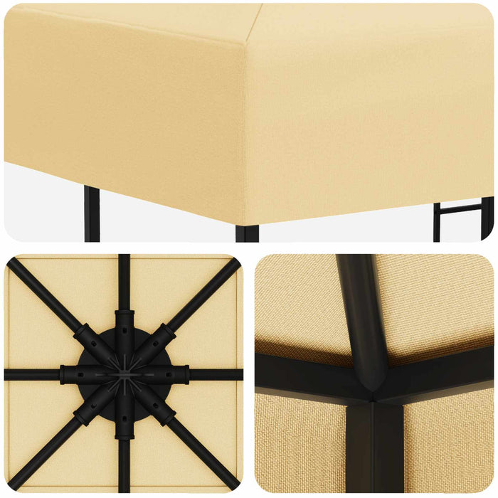 Foișor 3 x 3 m Crem Poliester și oțel 190 gsm - WALTI WALTI