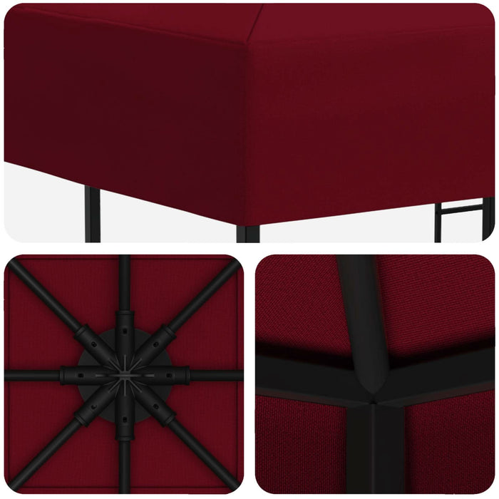 Foișor 3 x 3 m Burgundy Poliester și oțel 190 gsm - WALTI WALTI