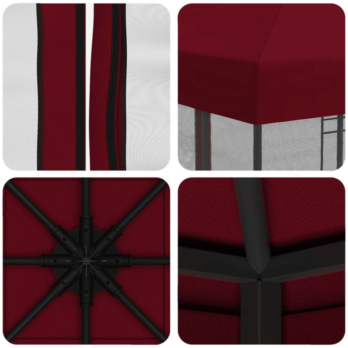 Foișor de grădină cu pereți laterali 3 x 3 m Burgundy - WALTI WALTI