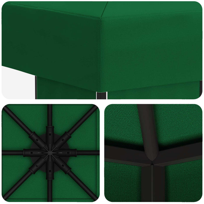Foișor 3 x 3 m Verde Poliester și oțel 190 - WALTI WALTI