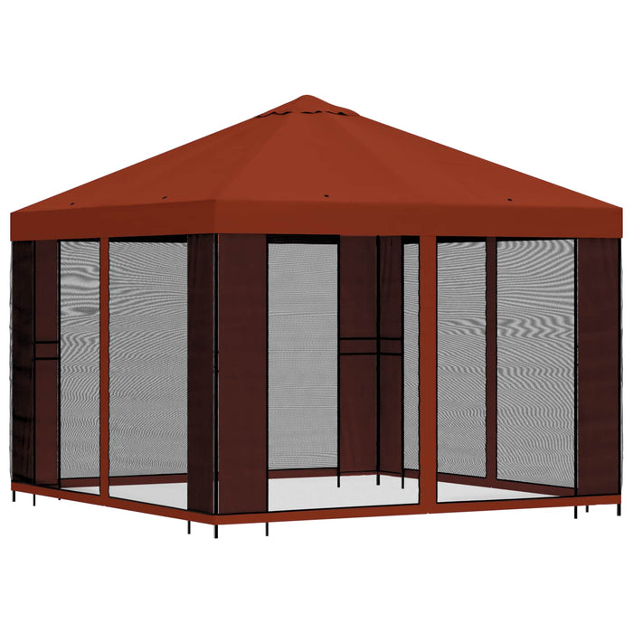 Foișor de grădină cu pereți laterali 3 x 3 m Terracota - WALTI WALTI