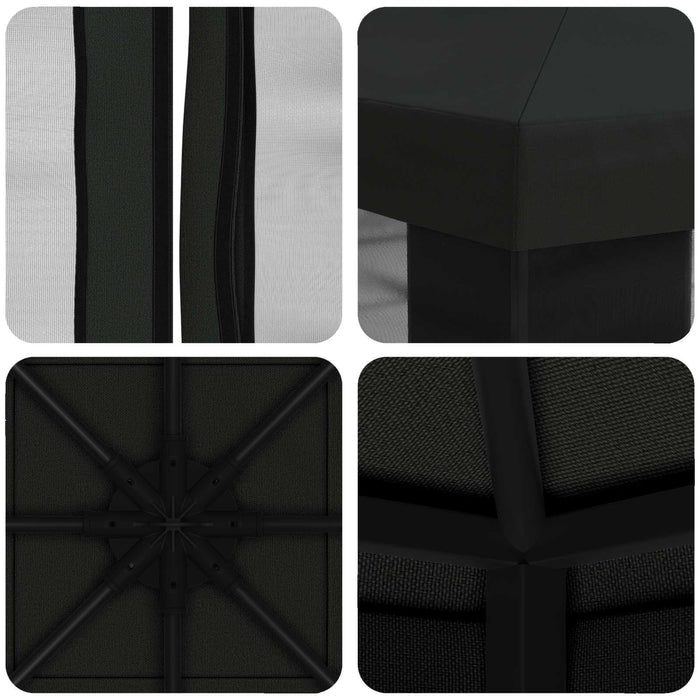 Foișor de grădină cu pereți laterali 3 x 3 m Negru - WALTI WALTI