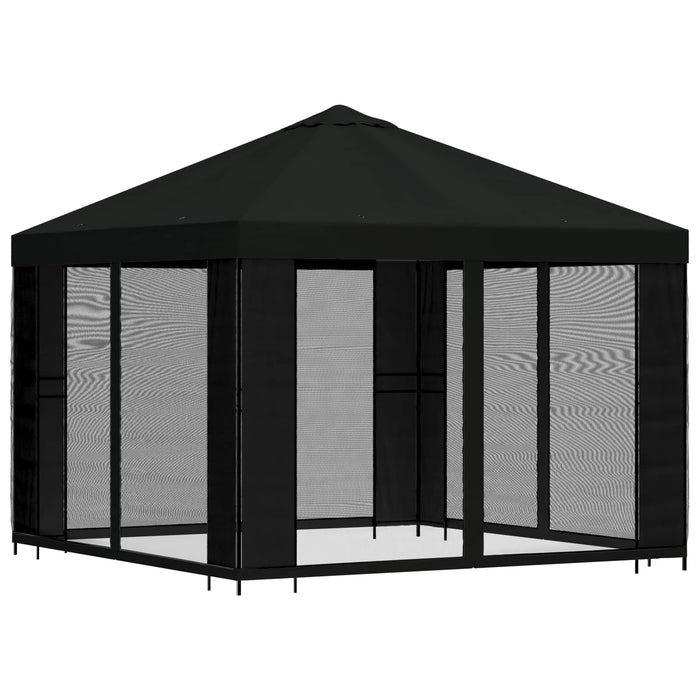 Foișor de grădină cu pereți laterali 3 x 3 m Negru - WALTI WALTI